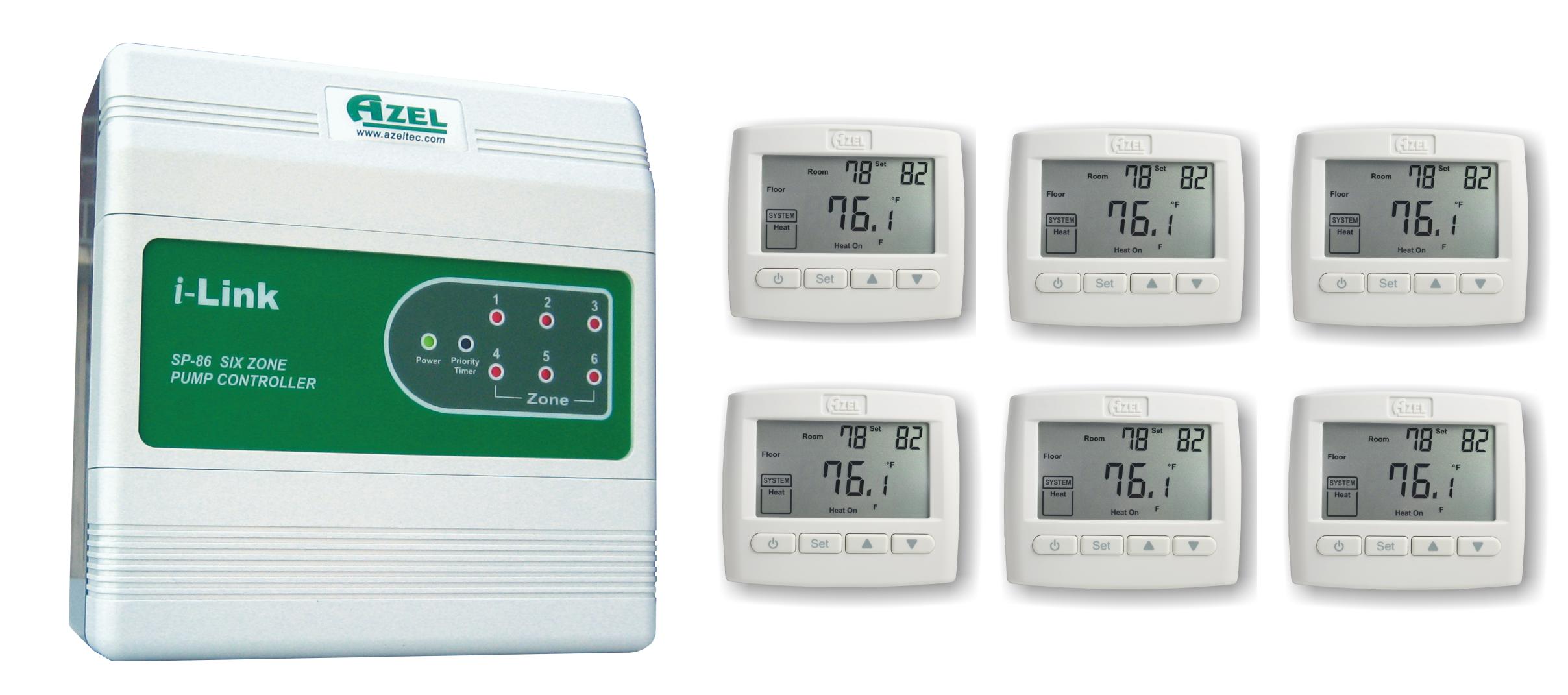 Package Deal: SP-86 with 6 units of D-508F Floor Heating Thermostats